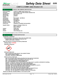 Thumbnail of document Data Sheet - Sulfur Dioxide (SO2) Calibration Gas - 1079